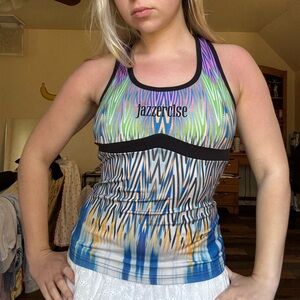 Jazzercise Multicolor Strappy Workout Tank